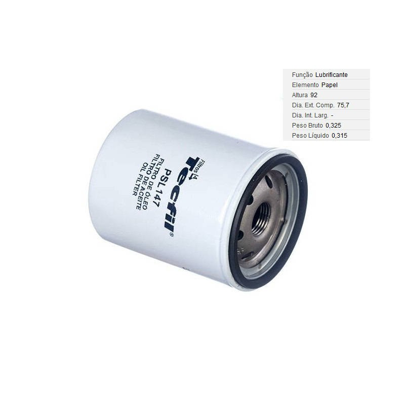 FILTRO LUBRIF /OLEO - TECFIL - PSL147 TECFIL