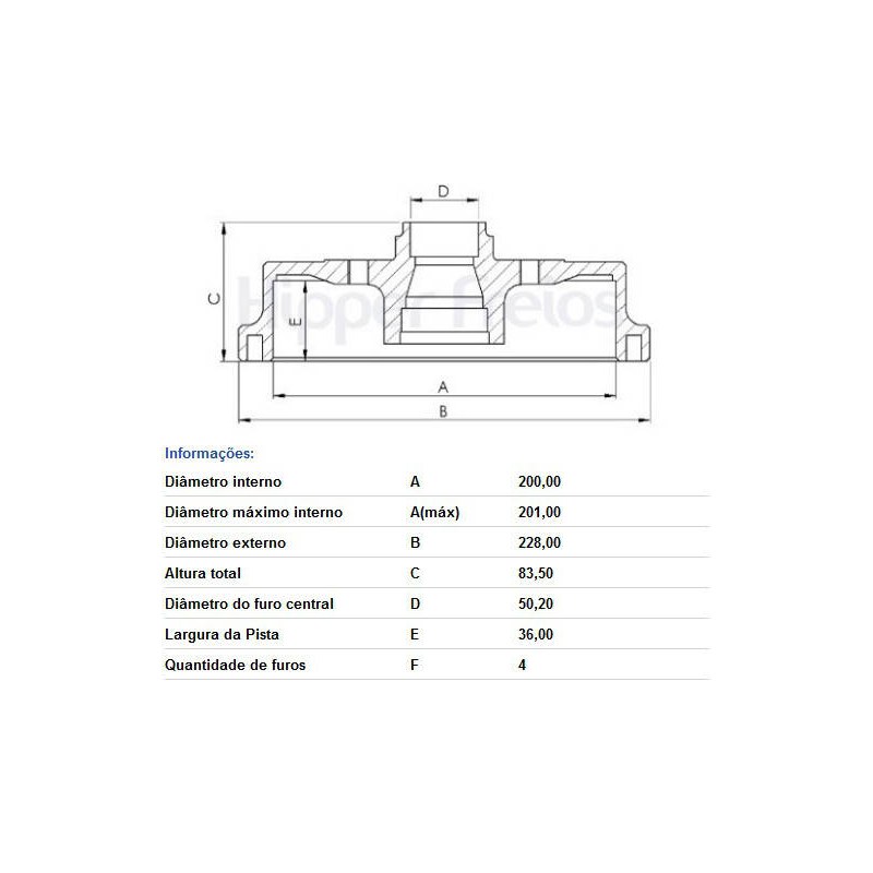 TAMBOR FREIO - FREMAX - BD1241
