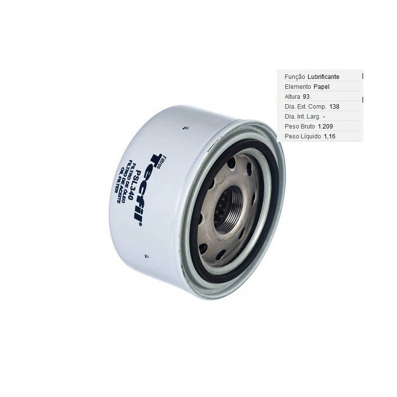 FILTRO LUBRIF /OLEO - TECFIL - PSL340