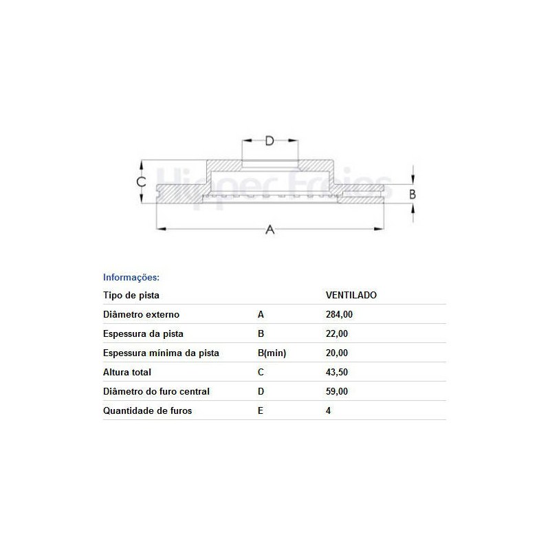 DISCO FREIO DIANTEIRO - FREMAX - BD0356