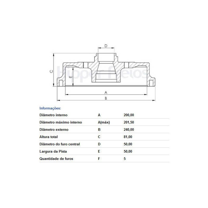 TAMBOR FREIO - FREMAX - BD9618