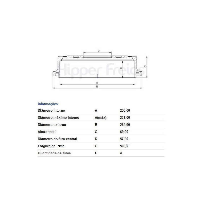 TAMBOR FREIO - FREMAX - BD8063