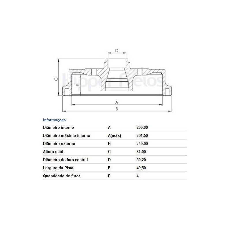 TAMBOR FREIO - FREMAX - BD1512