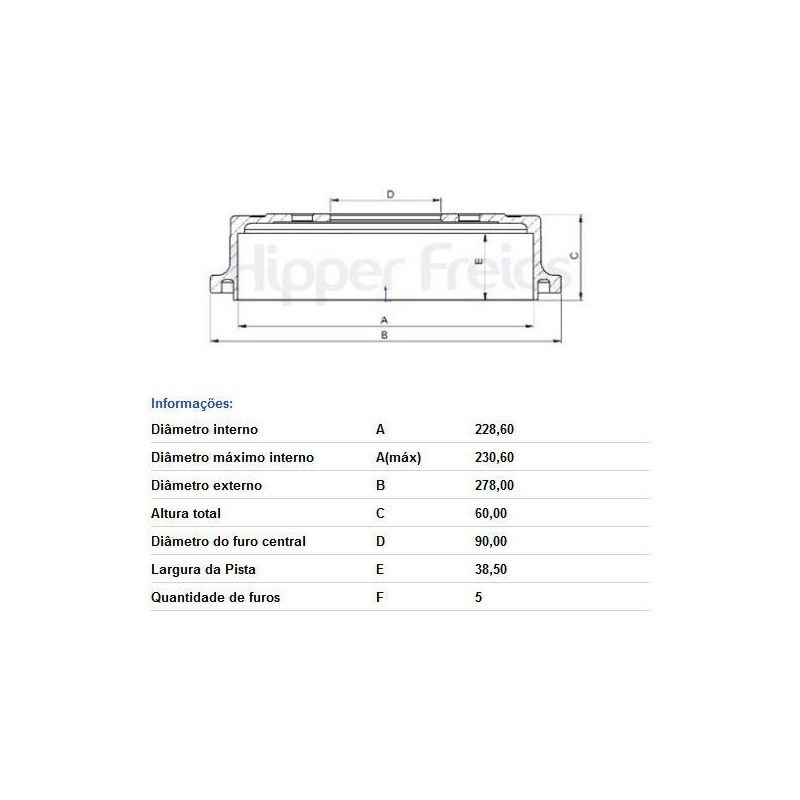 TAMBOR FREIO - FREMAX - BD7040