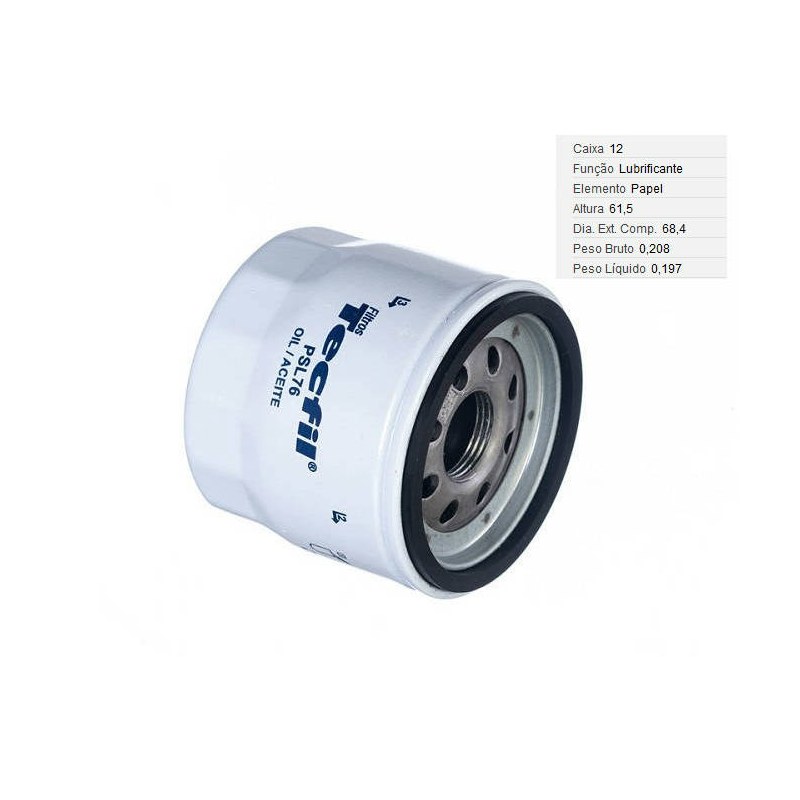 FILTRO LUBRIF /OLEO - TECFIL - PSL76